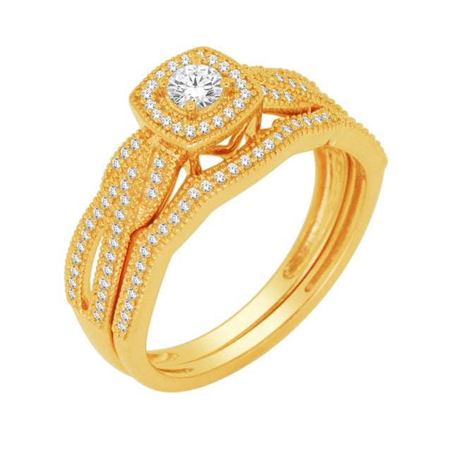 10K Yellow 0.40Ct D-Ladies Rings