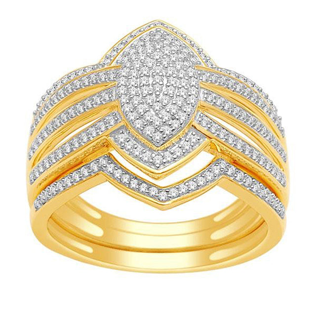 10K Yellow 0.50Ct D-Ladies Rings (2 Bands)