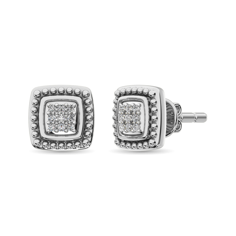 Diamond Fashion Earrings 1/20 Ct Tw Round-Cut In Sterling Silver