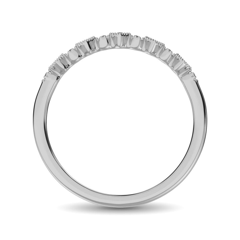 14K White Gold 1/20 Ctw Diamond Stackable Band