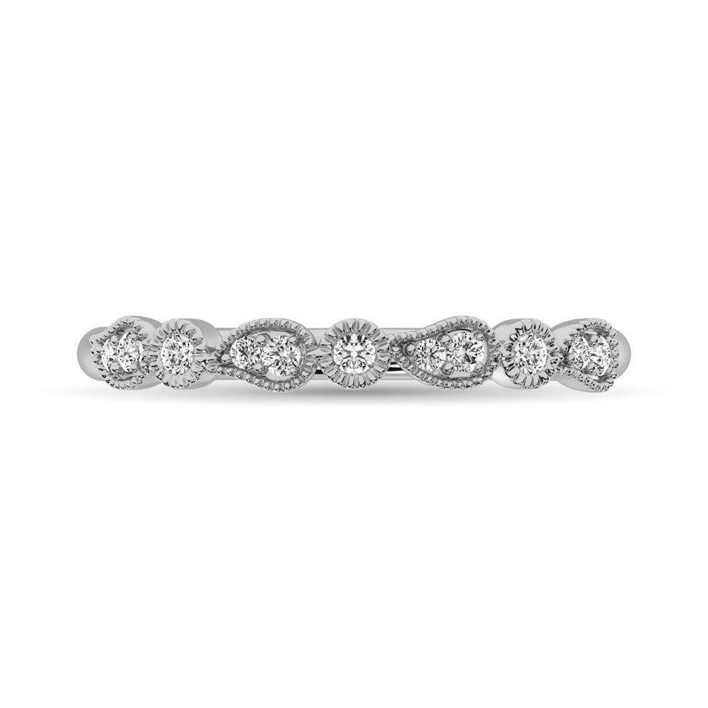 14K White Gold 1/10 Ctw Diamond Stackable Band