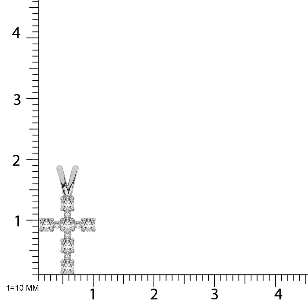 10K White Gold 1/4 Ct.Tw.Diamond Cross Pendant