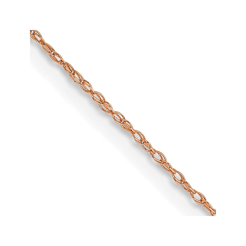 14K Rose Gold 18 Inch Carded .5Mm Cable Rope With Spring Ring Clasp Chain