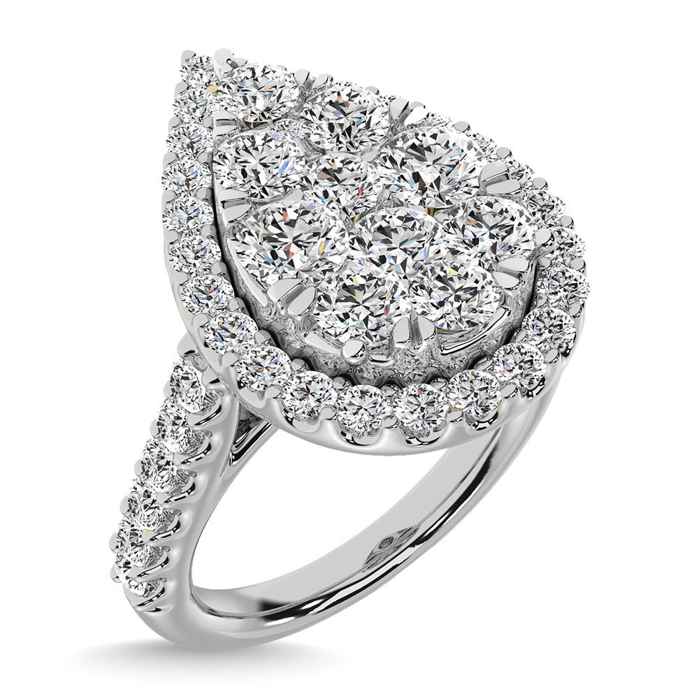 14K White Gold 1 1/2 Ctw Diamond Fashion Ring