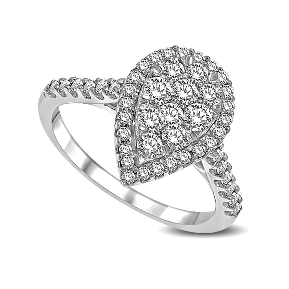 14K White Gold 1 1/2 Ctw Diamond Fashion Ring