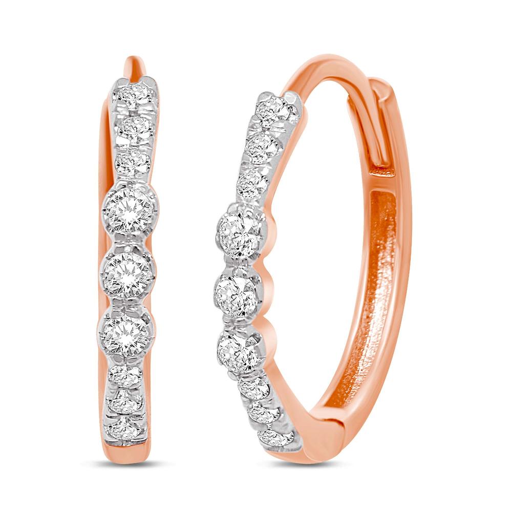 14K Rose Gold 1/5 Ct.Tw. Diamond Stackable Earrings