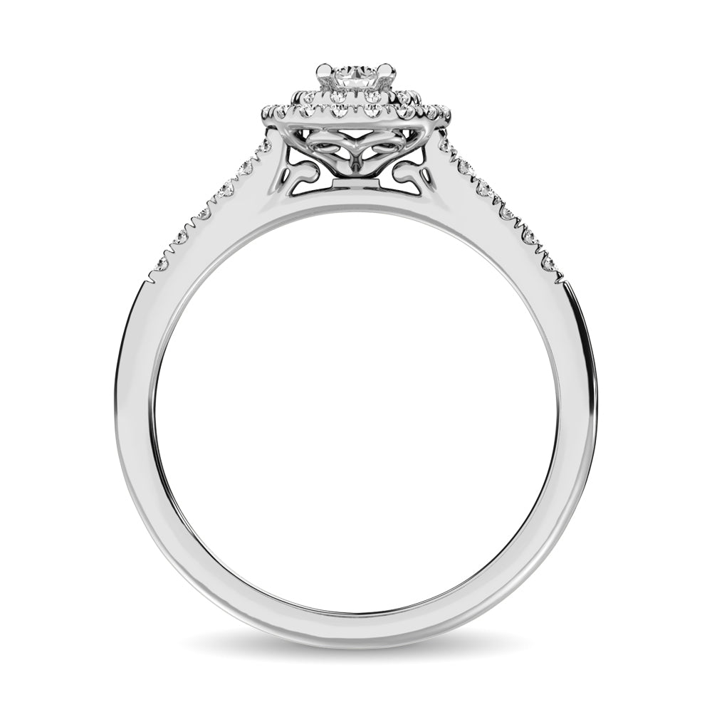 Diamond 1/3 Ct Tw Round-Cut Engagement Ring In 10K White Gold