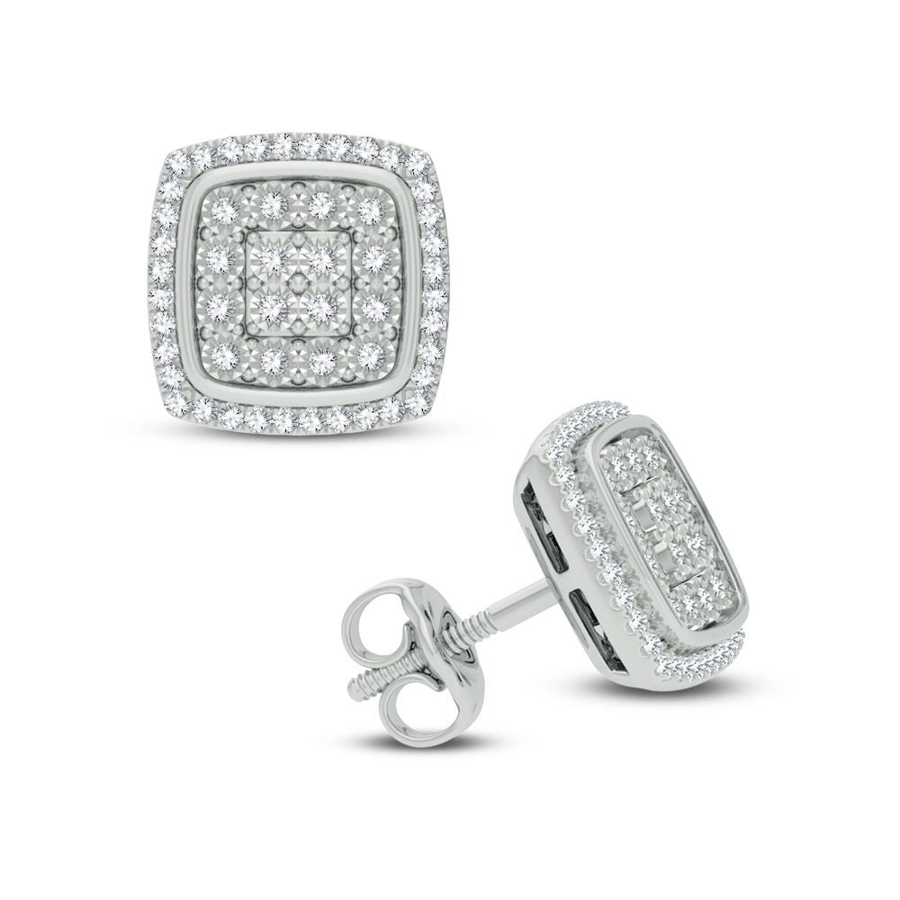 10K White Gold 0.25Ct Diamond Earring