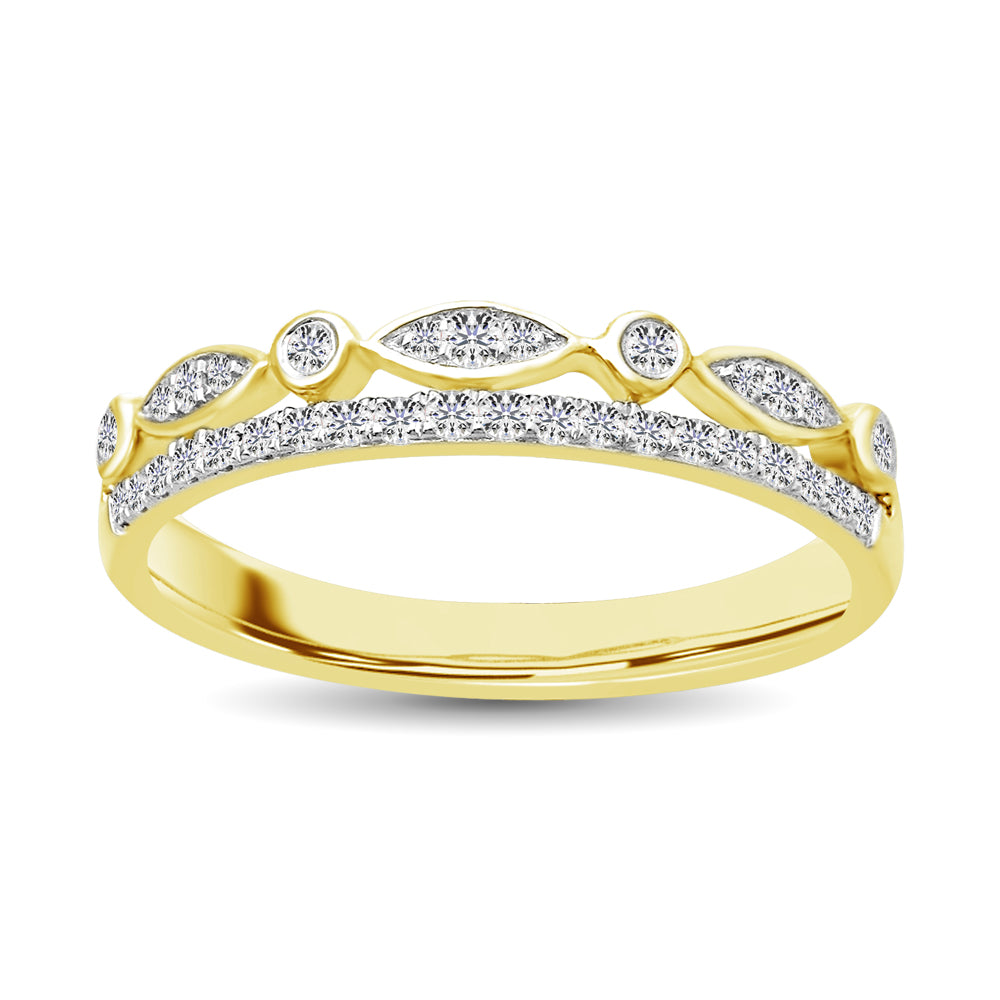14K Yellow Gold 1/6 Ct.Tw.Diamond Stackable Band