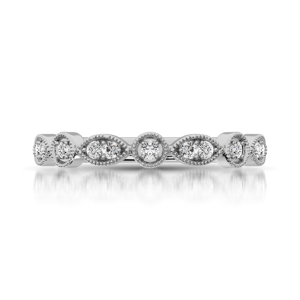 Diamond Stackable Band 1/10 Ct Tw In 10K White Gold
