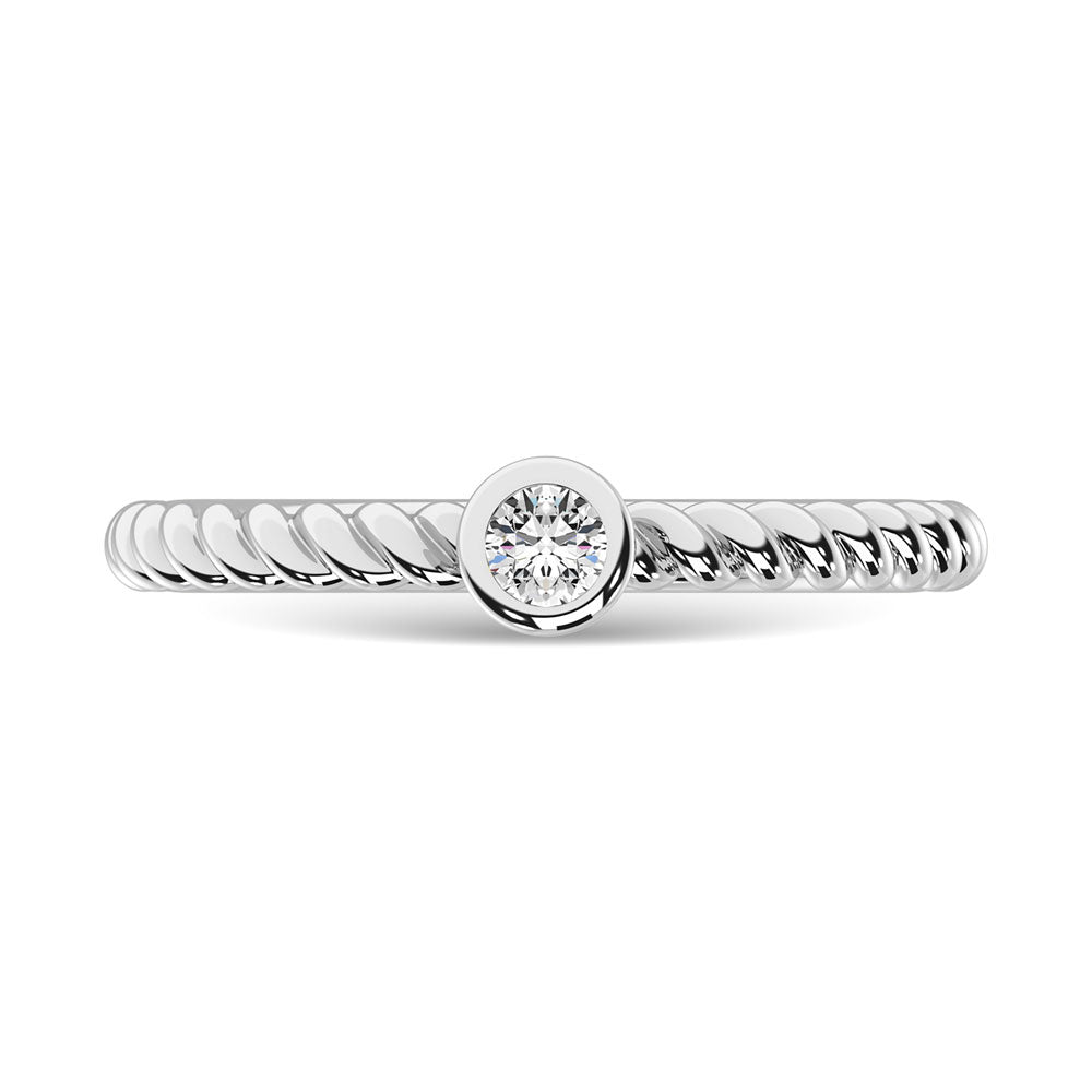 Diamond 1/10.Tw. Stackable Band In 10K White Gold