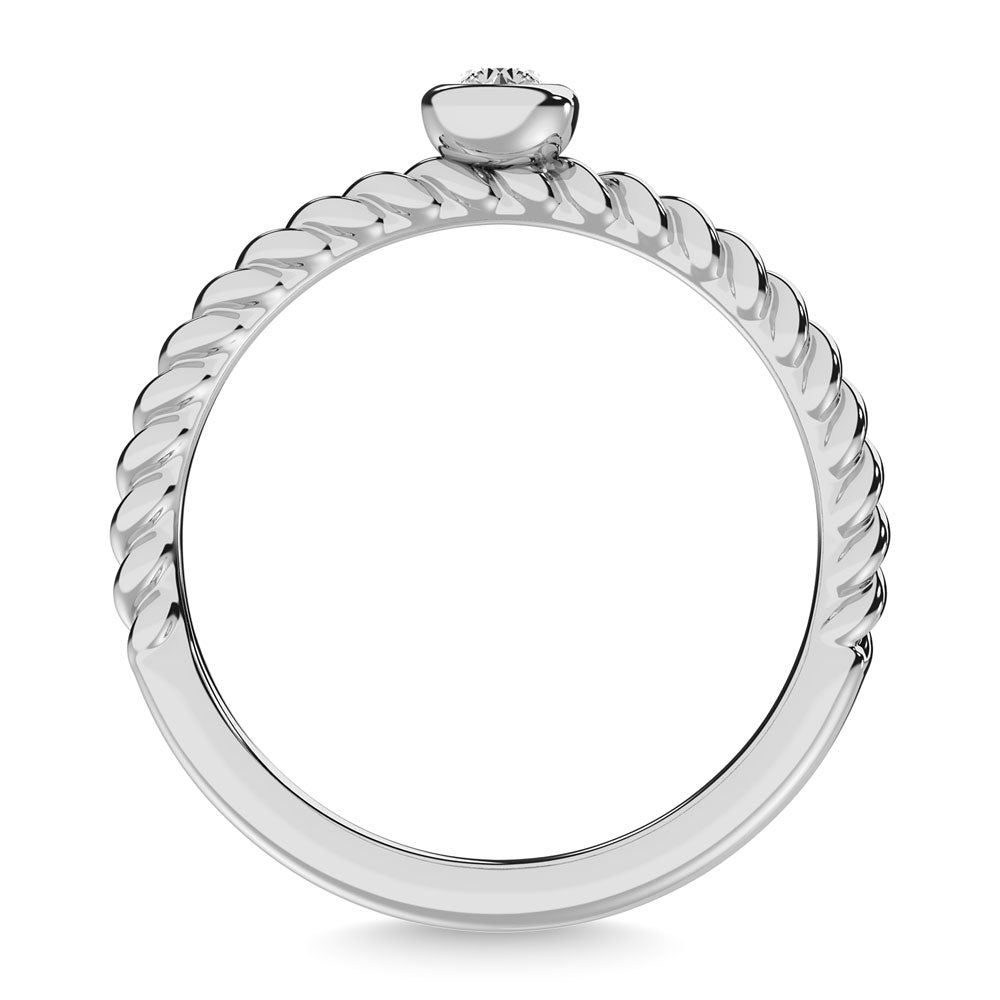Diamond 1/10.Tw. Stackable Band In 10K White Gold