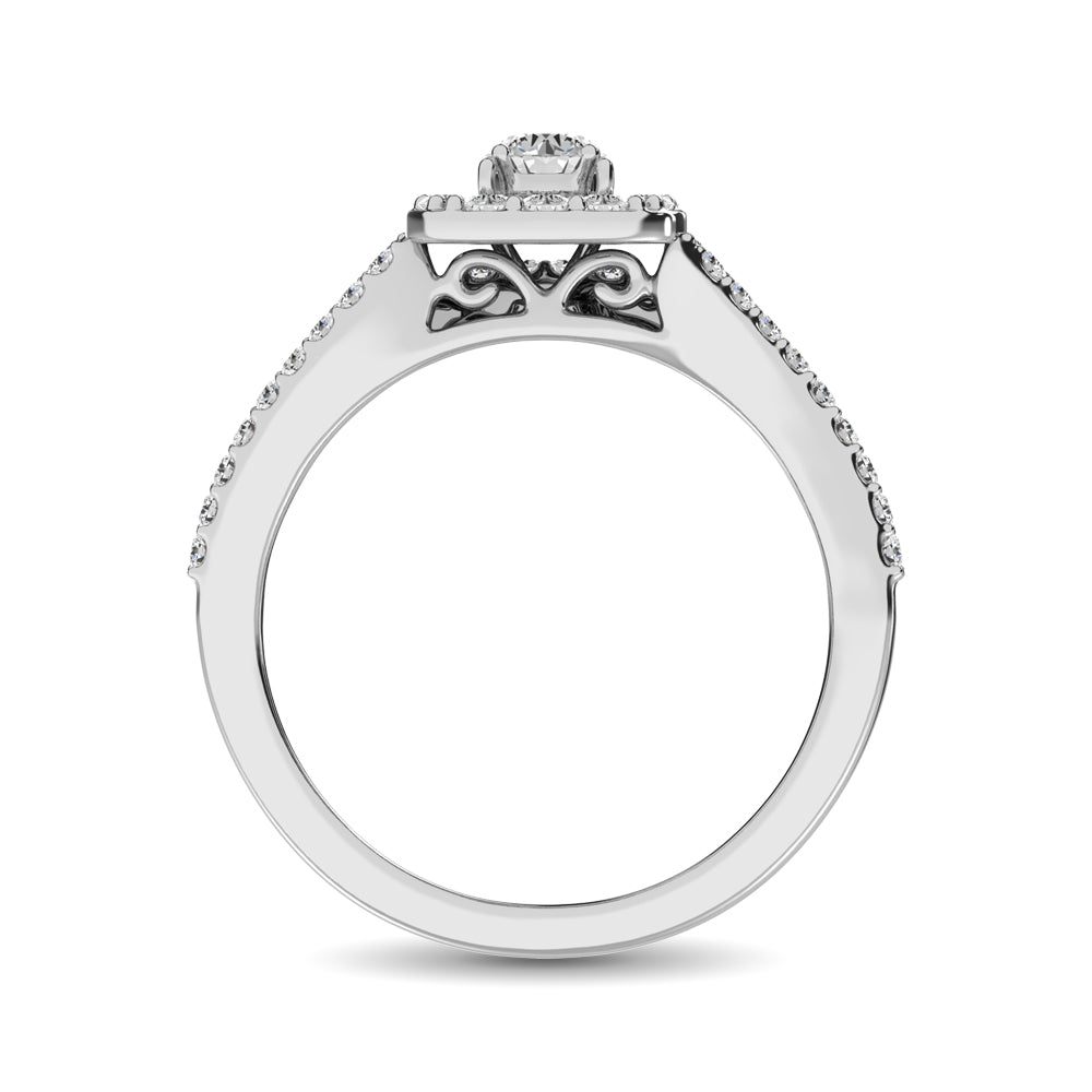 10K White Gold 3/4 Ctw Diamond Bridal Ring