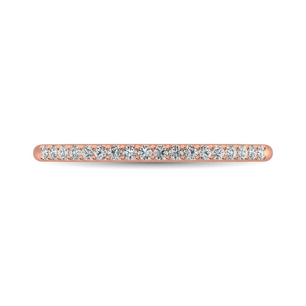 10K Rose Gold 1/10 Ctw Diamond Wedding Ring