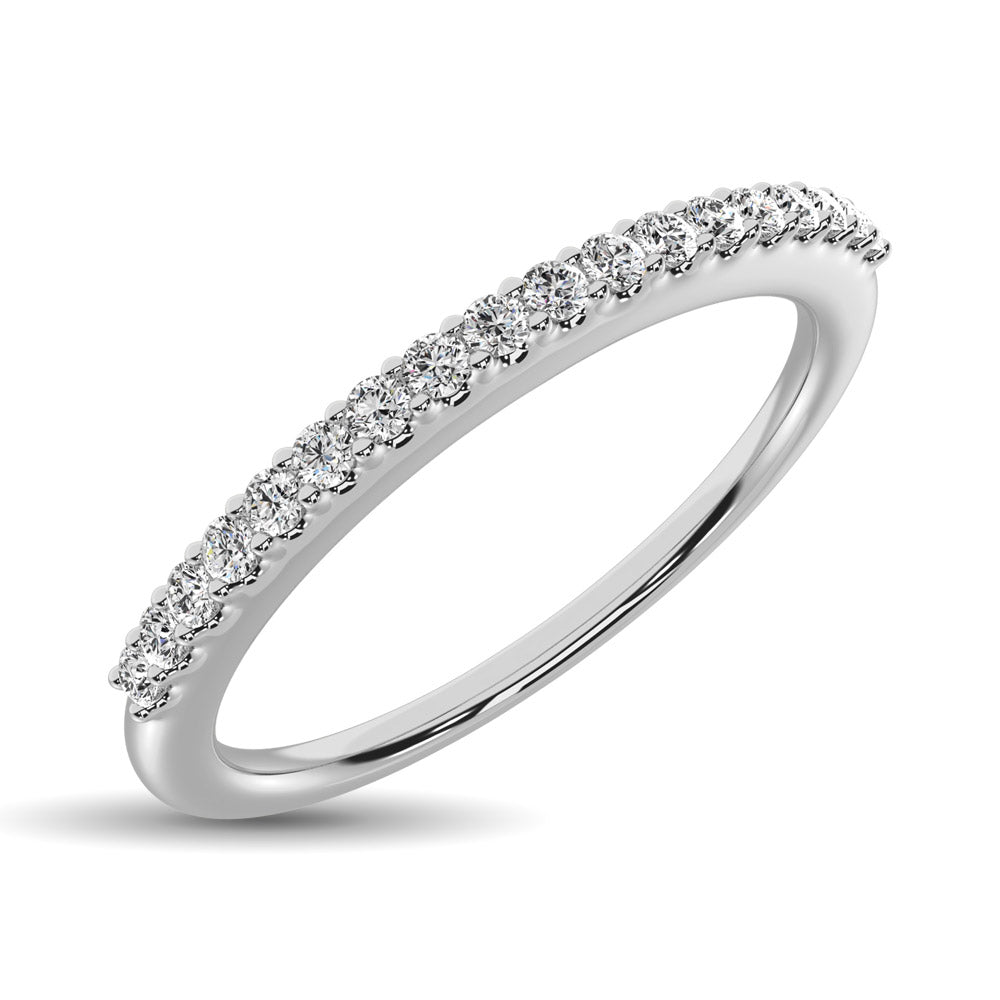 10K White Gold 1/10 Ctw Diamond Wedding Band