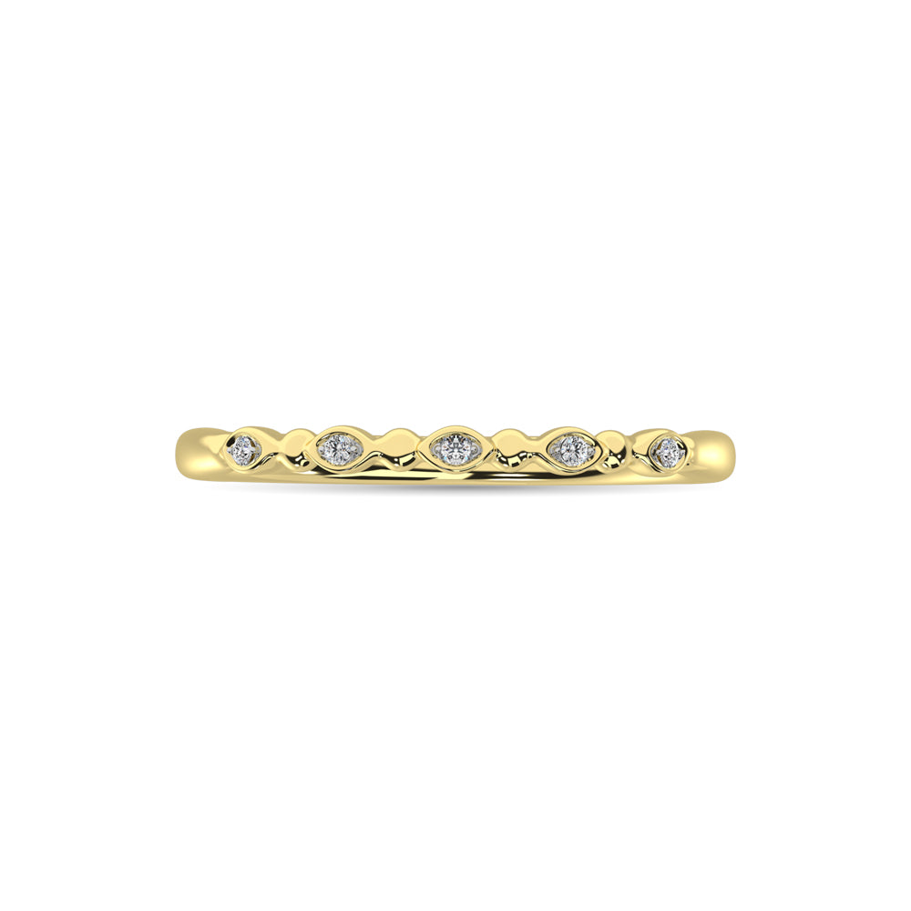 Diamond 1/50 Ct.Tw. Marquise And Bubble Shape Stackable Band In 10K Yellow Gold