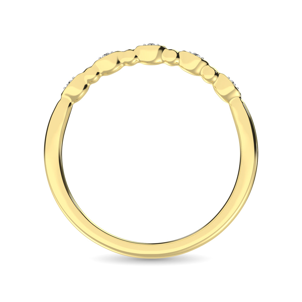 Diamond 1/50 Ct.Tw. Marquise And Bubble Shape Stackable Band In 10K Yellow Gold