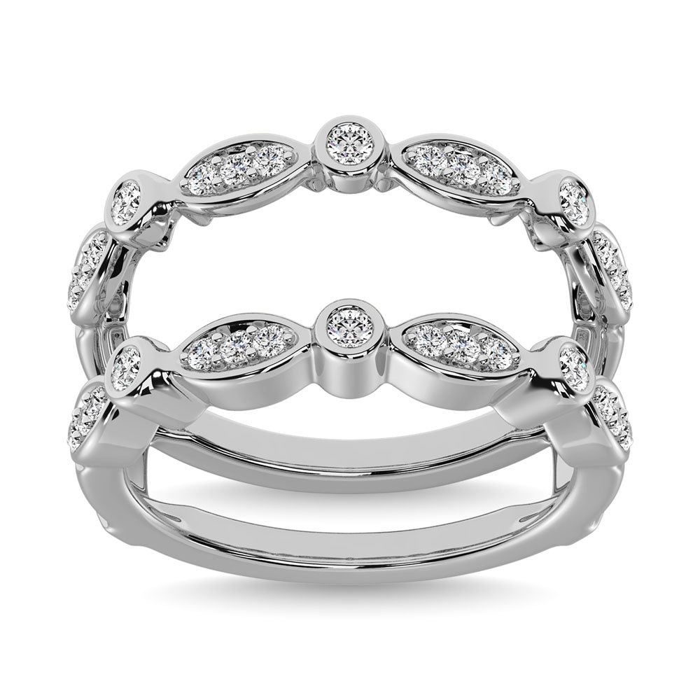 Diamond 3/8.Tw. Guard Ring In 14K White Gold