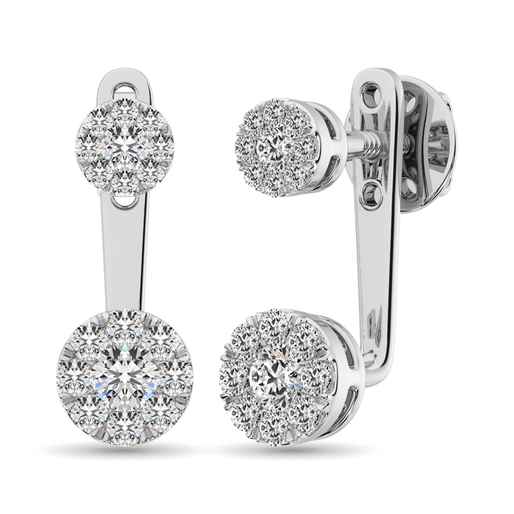 Diamond 1/2.Tw. Fashion Earrings In 10K White Gold