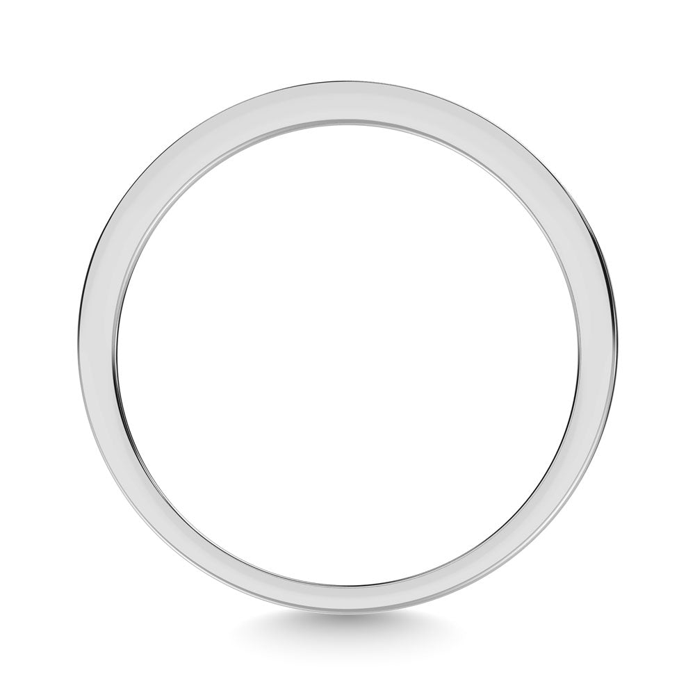 Diamond 1/5 Ct.Tw. And Alternate Aquamarine Machine Band in 14K White Gold