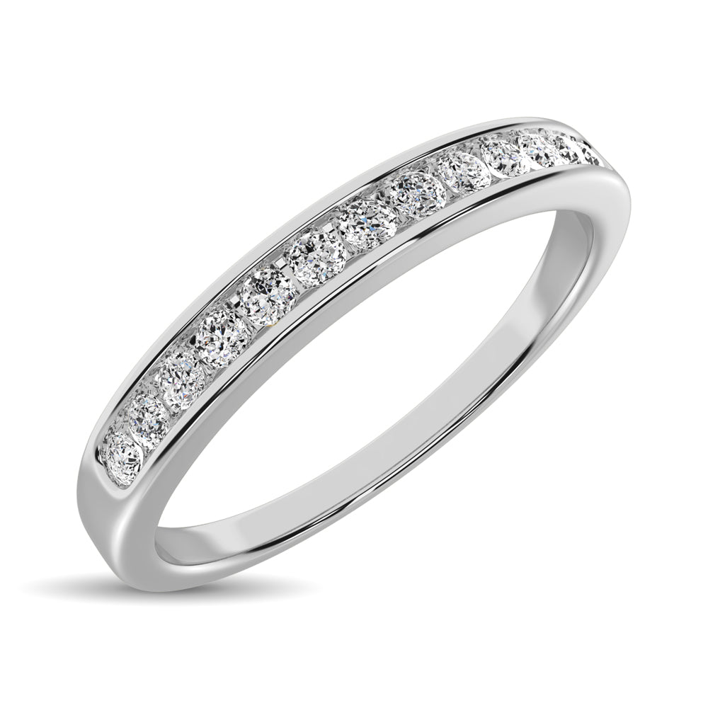 Diamond 1/5 Ct.Tw. Channel Set Machin Band In 14K White Gold
