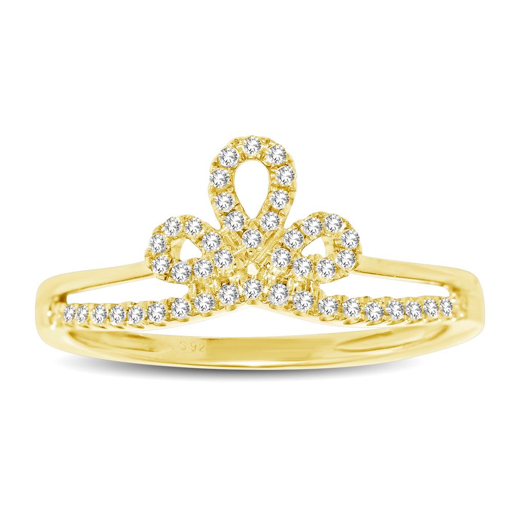 10K Yellow Gold 1/5 Ctw Diamond Crown Ring