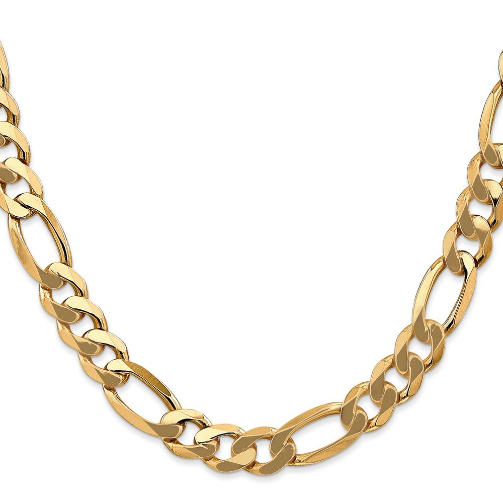 14K 24 Inch 8.75Mm Flat Figaro With Lobster Clasp Chain