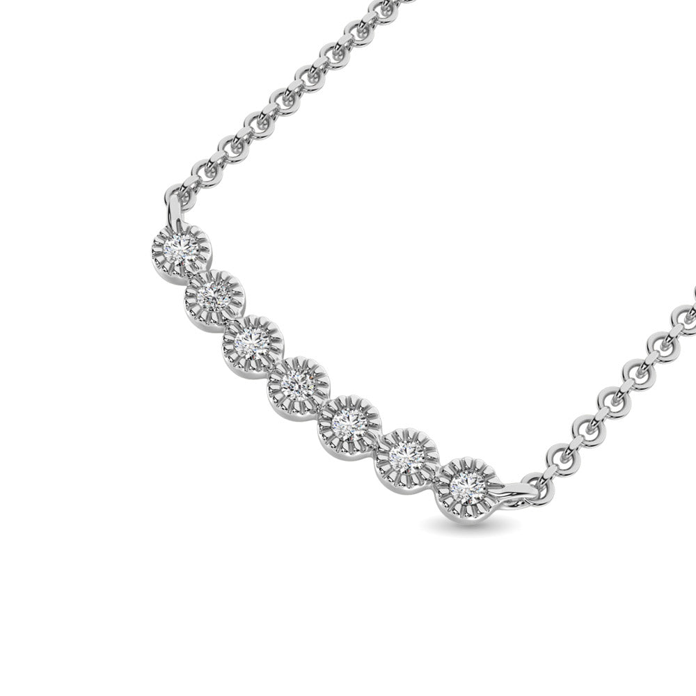 Diamond 1/10 Ct.Tw. Fashion Necklace In 10K White Gold