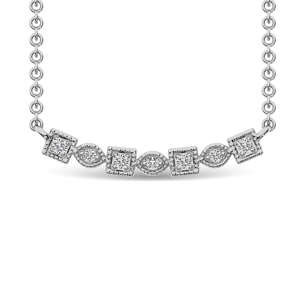 Diamond 1/10 Ct.Tw. Fashion Necklace In 10K White Gold
