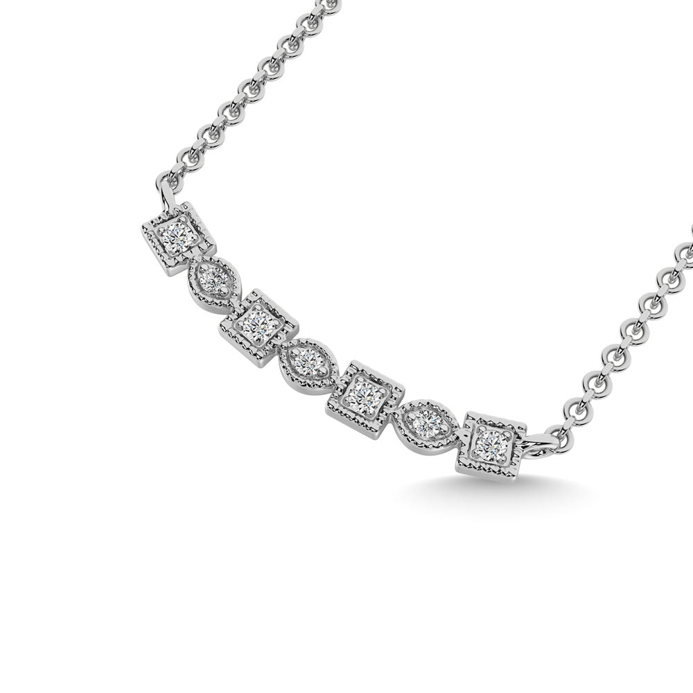 Diamond 1/10 Ct.Tw. Fashion Necklace In 10K White Gold