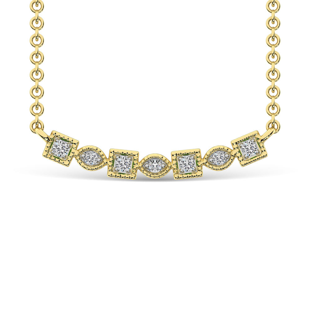 Diamond 1/10 Ct.Tw. Fashion Necklace In 10K Yellow Gold
