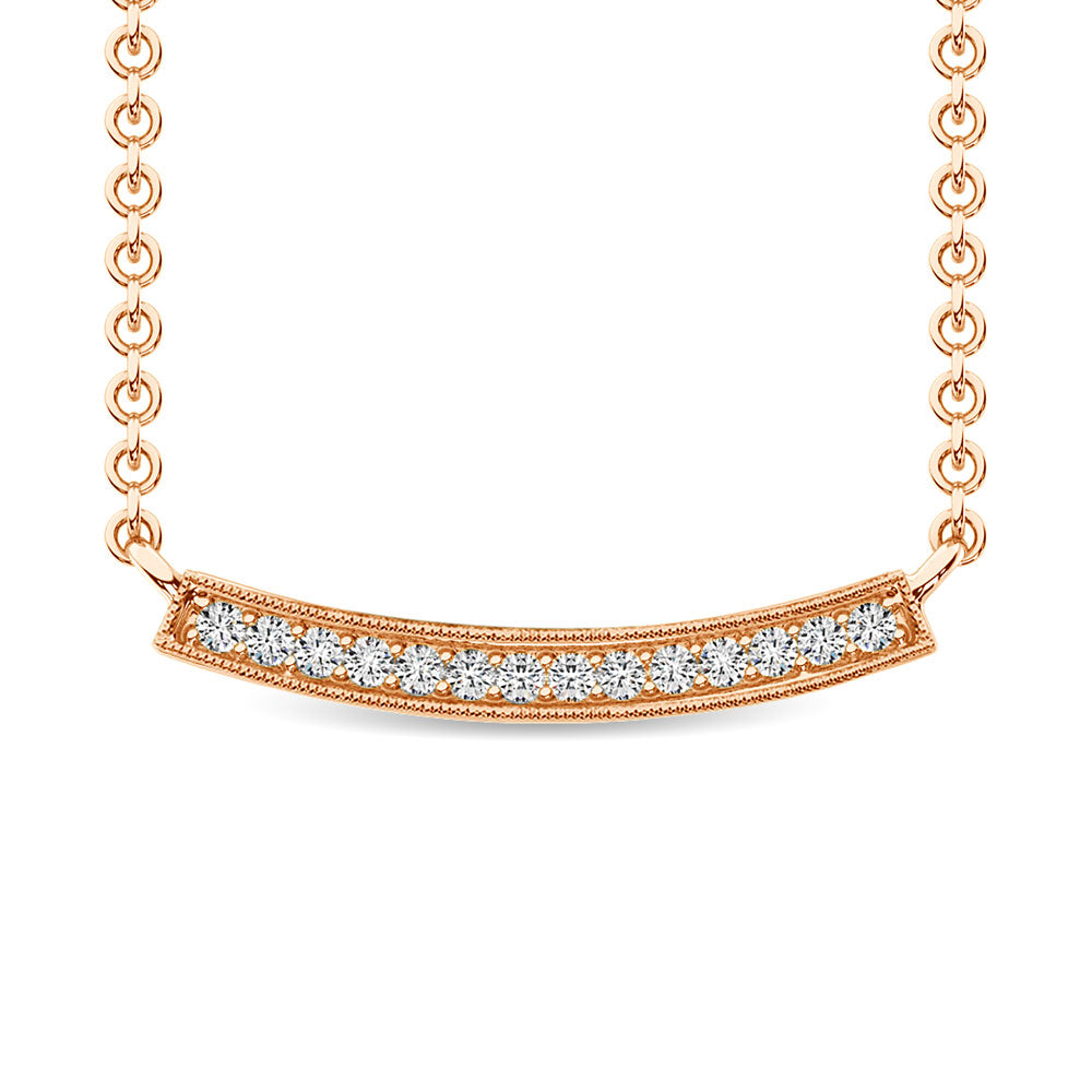 Diamond 1/10 Ct.Tw. Fashion Necklace In 10K Rose Gold