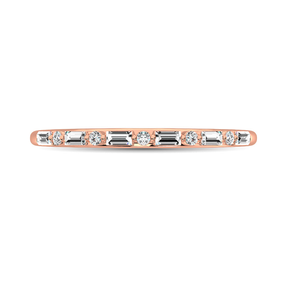 14K Rose Gold 1/10 Ctw Diamond Stackable Ring