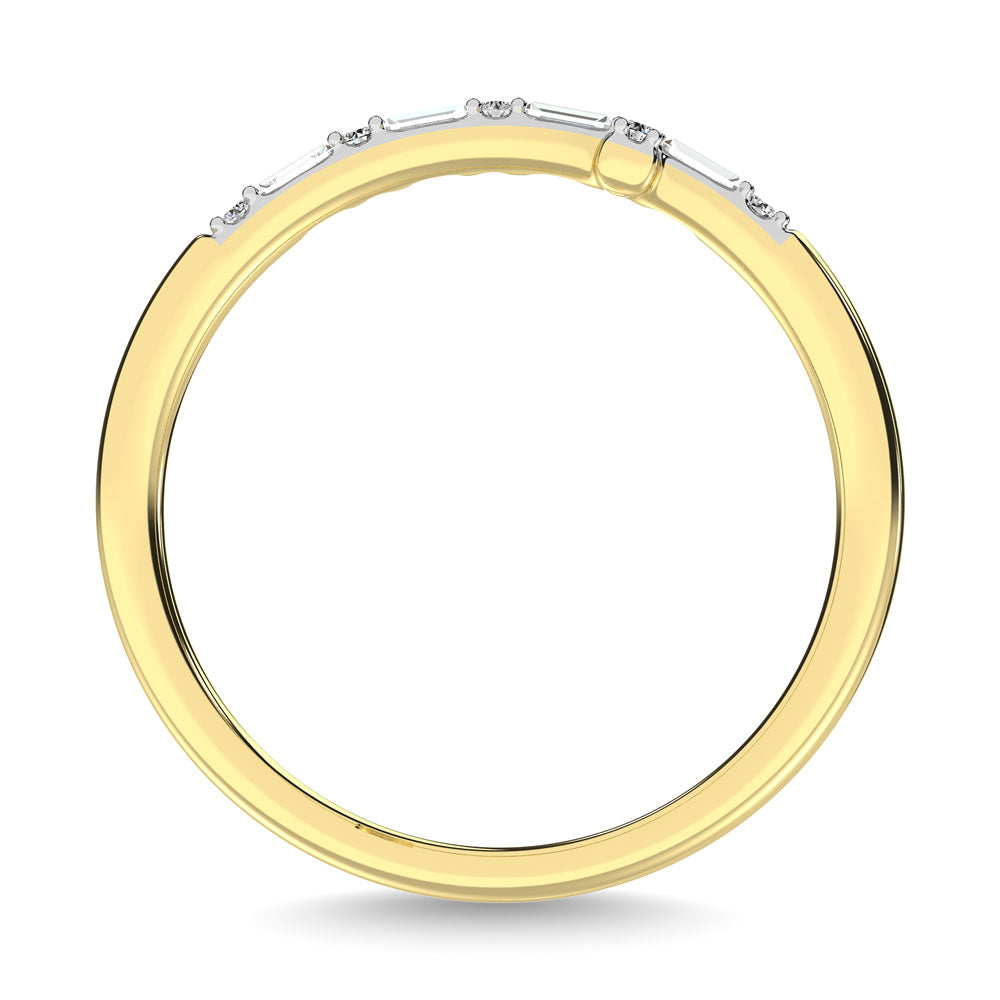 Diamond 1/6 Ct.Tw. Round And Baguette Stackable Ring In 14K Yellow Gold