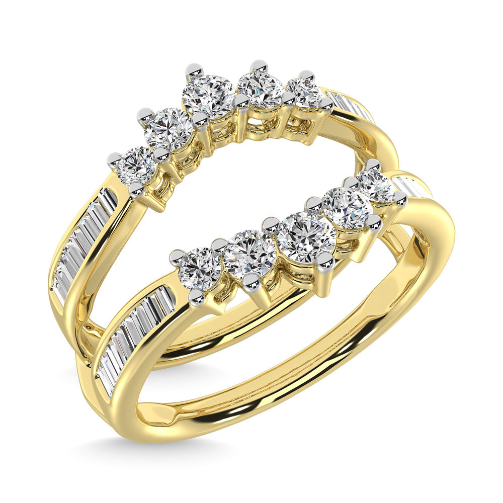 Diamond 3/4 Ct.Tw. Round And Baguette Wraps And Enhancer In 14K Yellow Gold