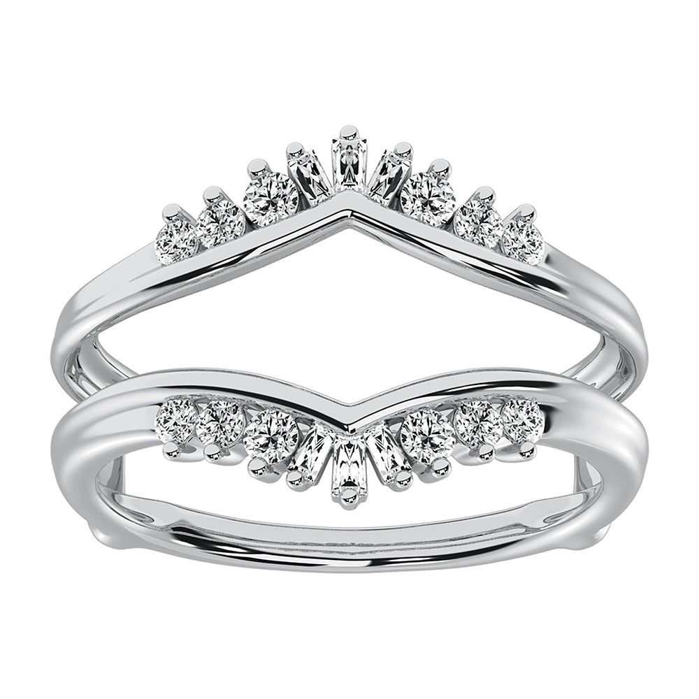 10K White Gold 1/3 Ct.Tw. Diamond Guard Ring