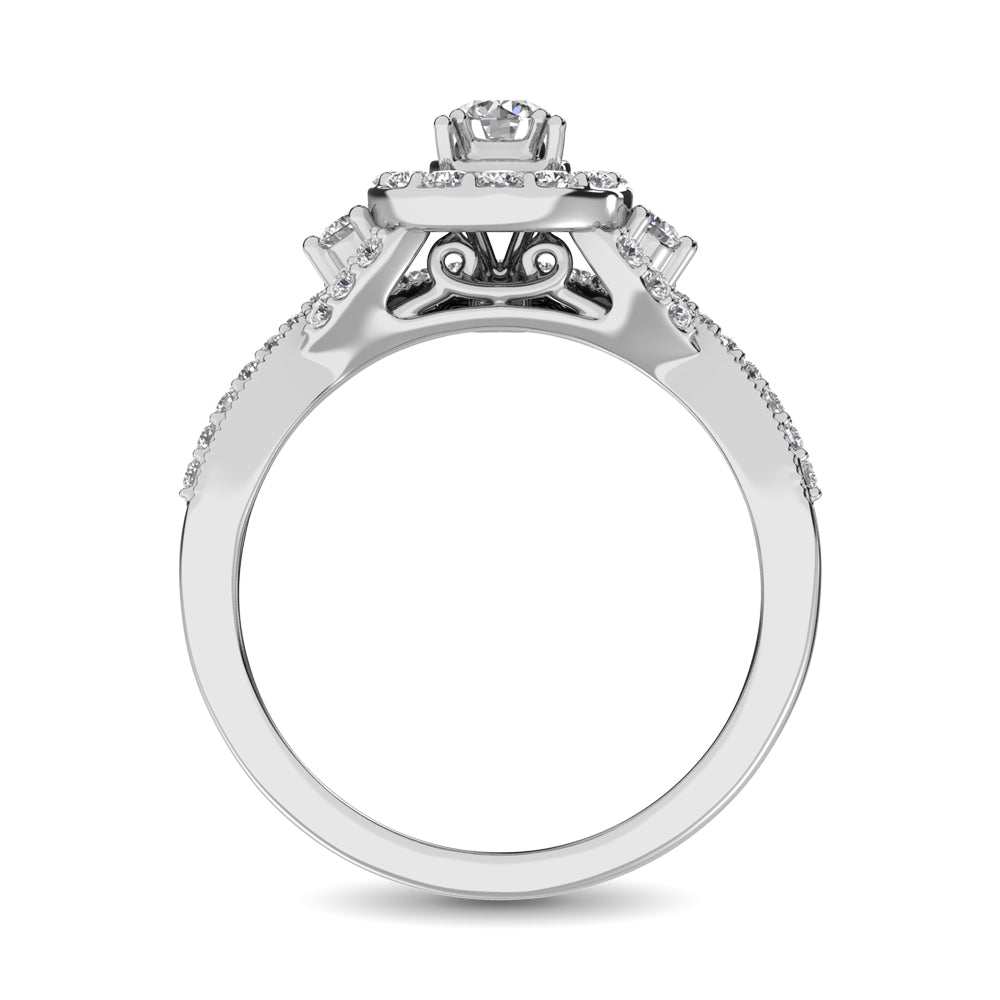 10K White Gold 3/4 Ctw Diamond Bridal Ring