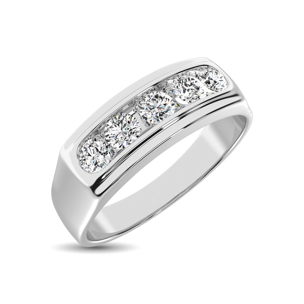Diamond 1/2.Tw. Mens Machine Band In 10K White Gold