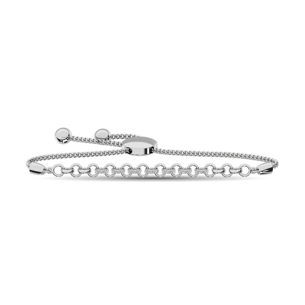 Diamond Bolo Bracelet 1/20 Ct Tw In Sterling Silver