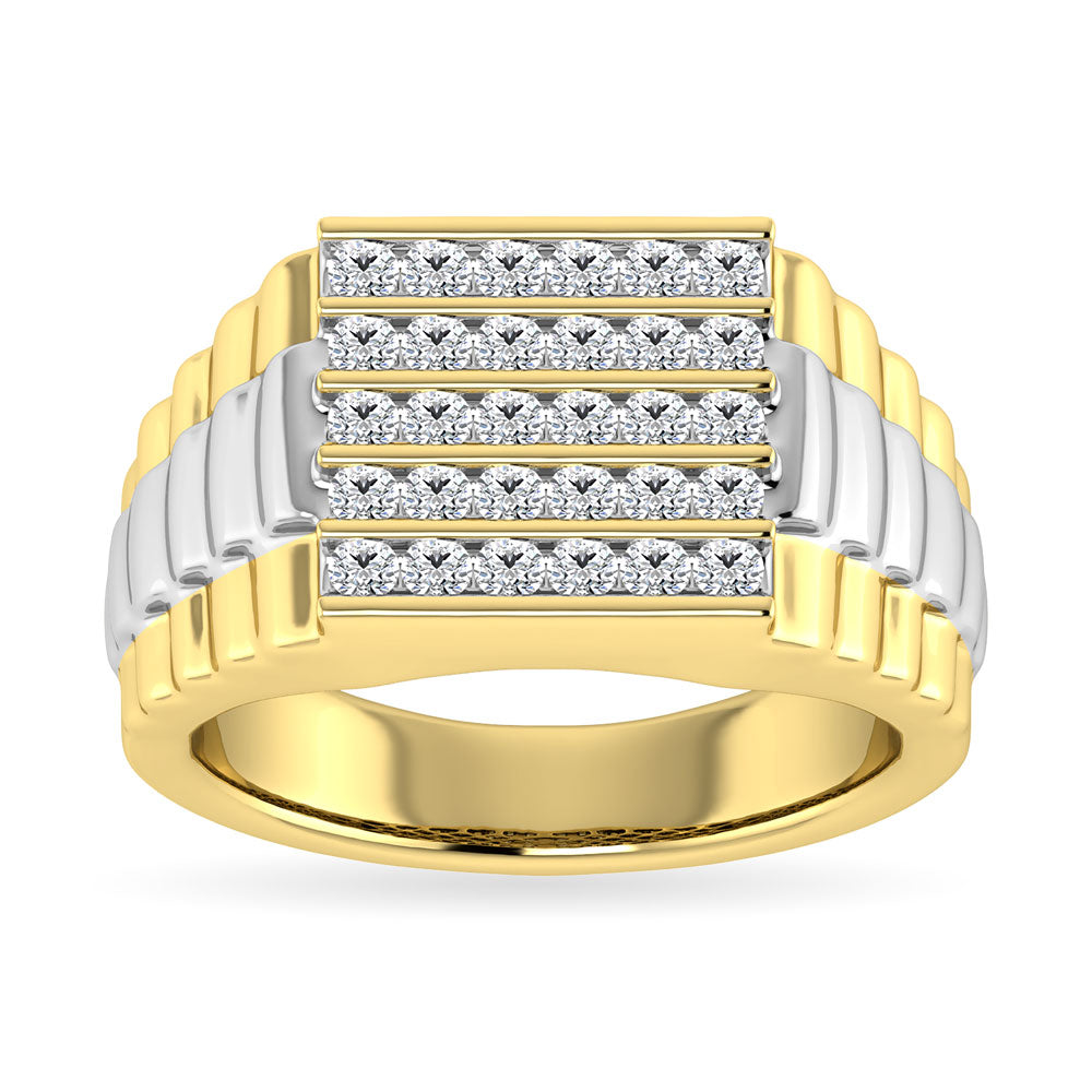 Diamond 1/2.Tw. Mens Rolex Ring In 10K Two Tone Gold