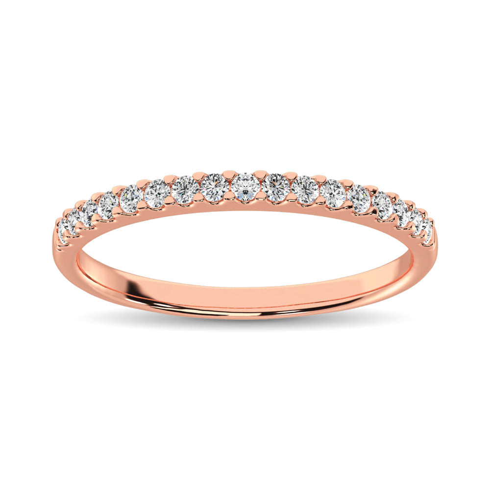 14K Rose Gold Diamond 1/5 Ct.Tw. 9 Stone Anniversary Band