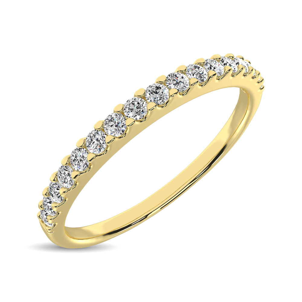 14K Yellow Gold Diamond 1/6 Ct.Tw. 9 Stone Anniversary Band