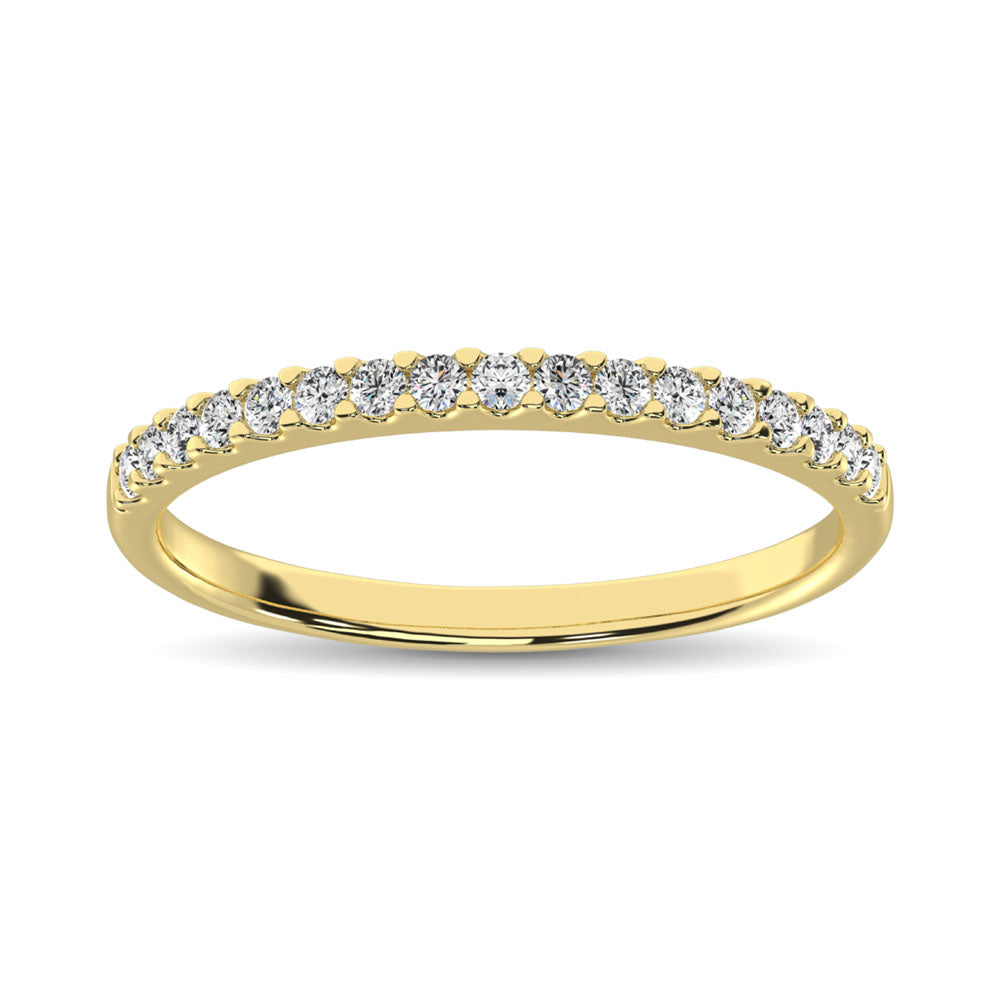 14K Yellow Gold Diamond 1/6 Ct.Tw. 9 Stone Anniversary Band