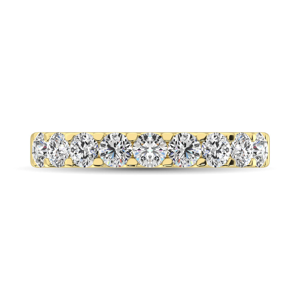 14K Yellow Gold Diamond 1 Ct.Tw. 9 Stone Anniversary Band