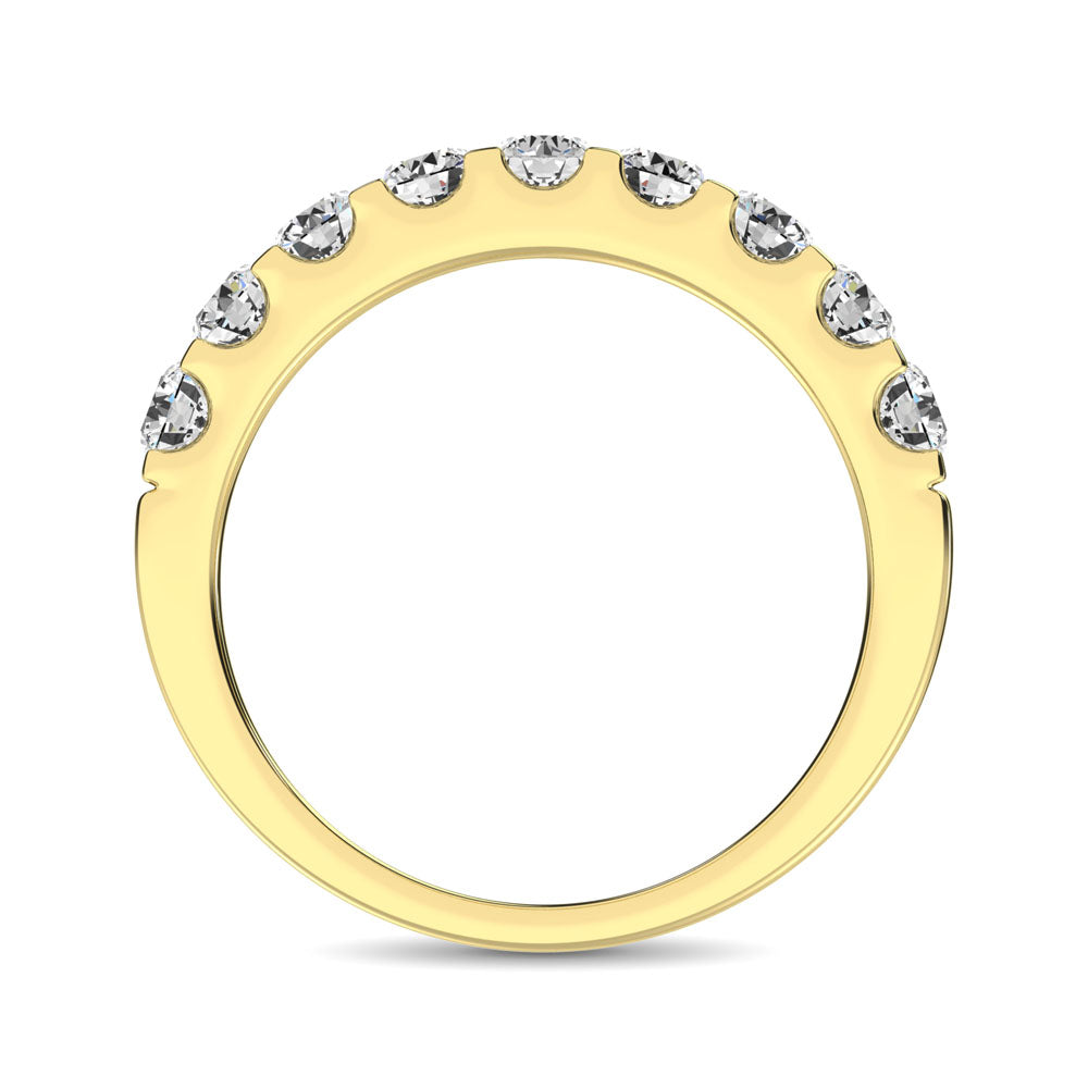 14K Yellow Gold Diamond 1 Ct.Tw. 9 Stone Anniversary Band