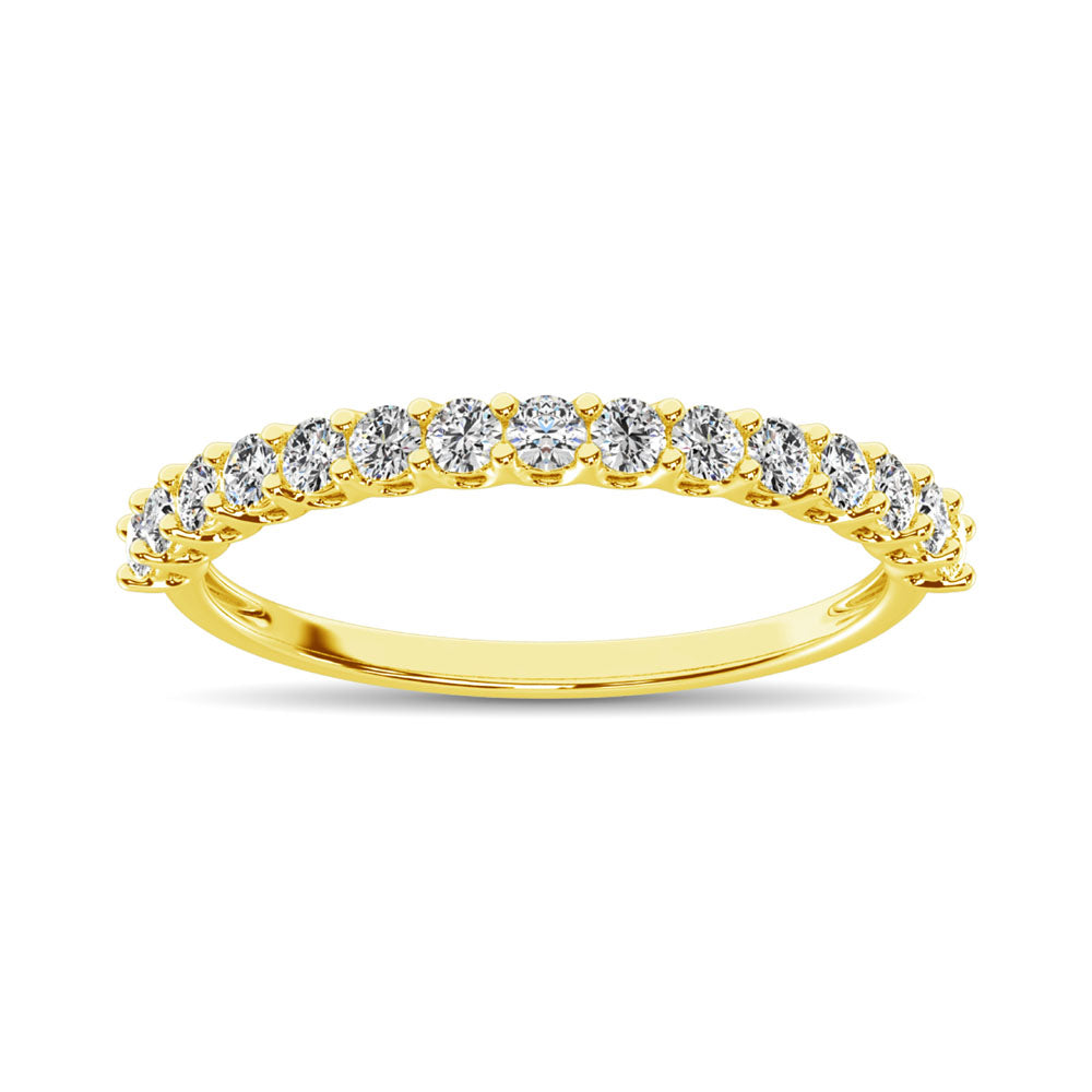 14K Yellow Gold Diamond 1/4 Ct.Tw. 9 Stone Anniversary Band
