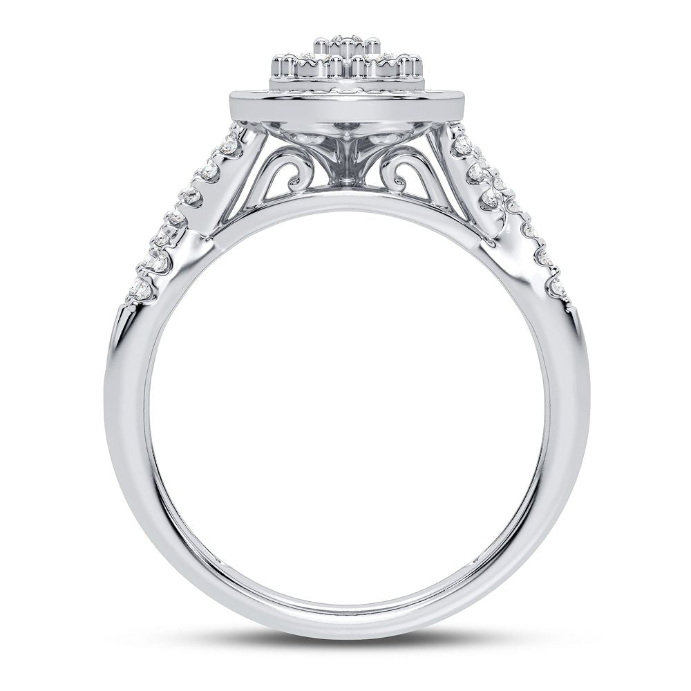 10K White Gold Elegant 0.20Ct Diamond Ring
