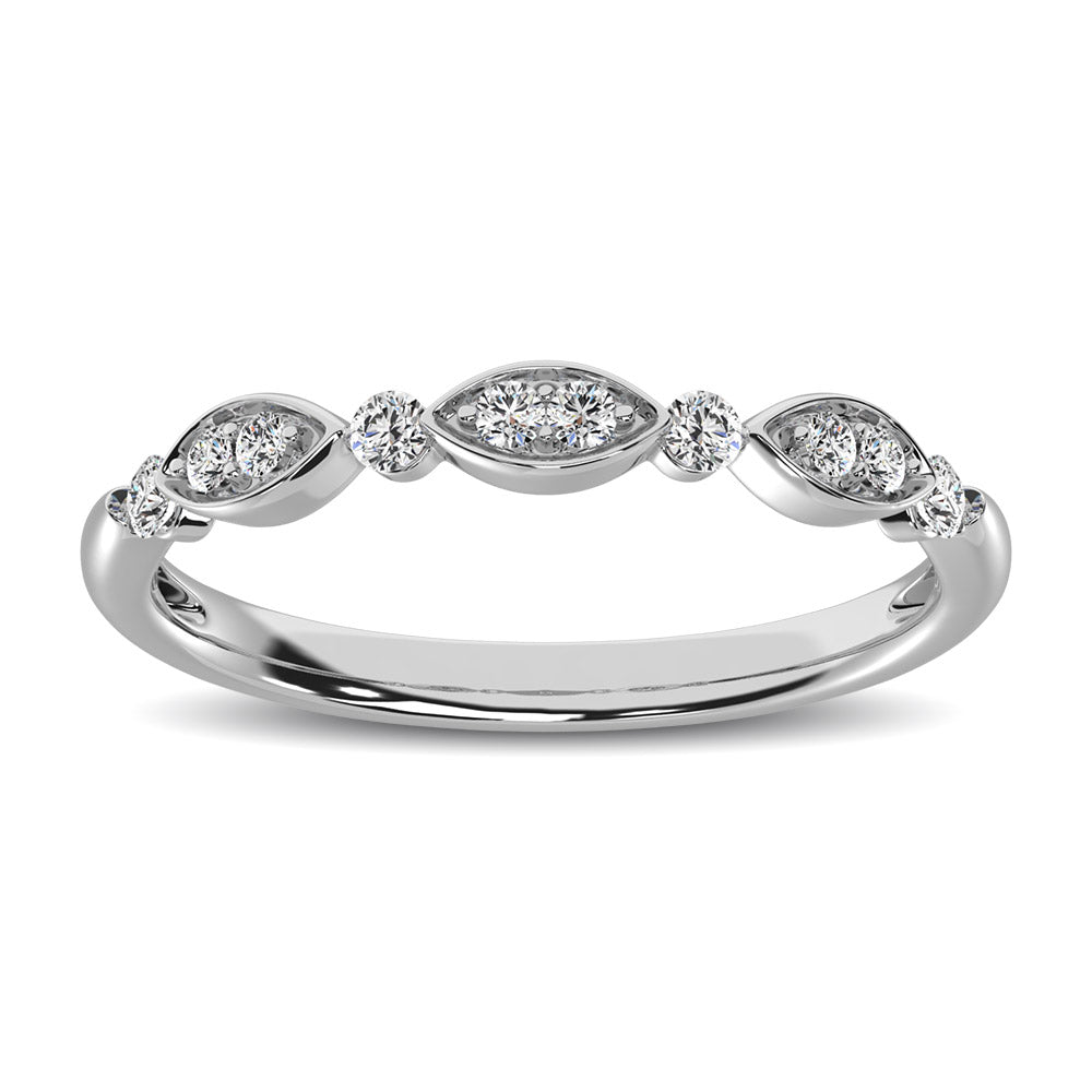 Marquise And Round Shape 1/5 Ctw Diamond Stackable Band