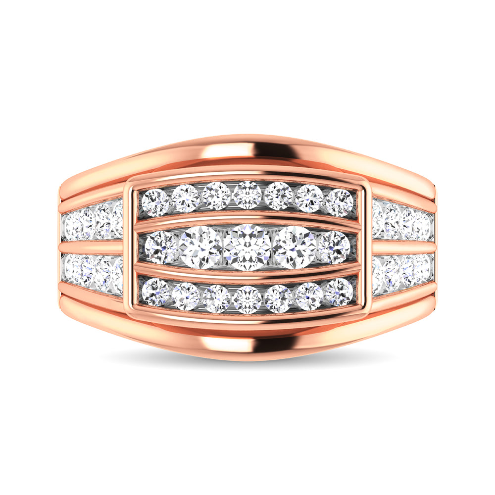 10K Rose Gold 1 1/2 Ct.Tw. Diamond Men&apos;s Fashion Ring