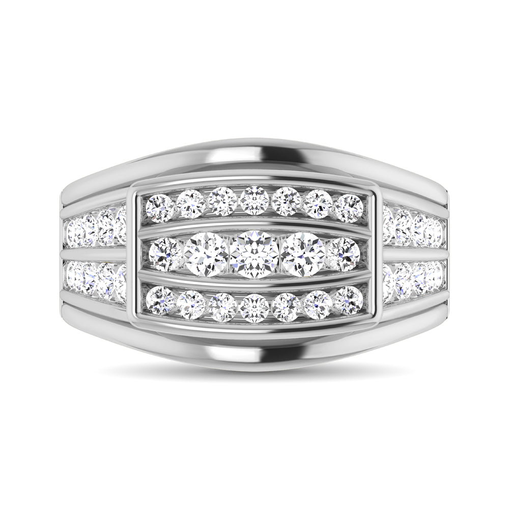 10K White Gold 1 1/2 Ct.Tw. Diamond Men&apos;s Fashion Ring